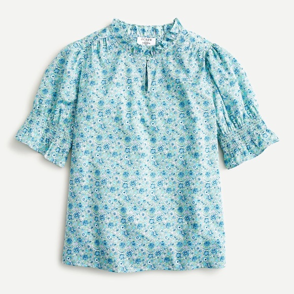 J. Crew Tops - JCrew Liberty Puff-sleeve top Blouse Amelie floral
